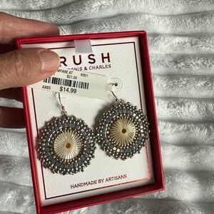Beaded Gold and Silver Earrings